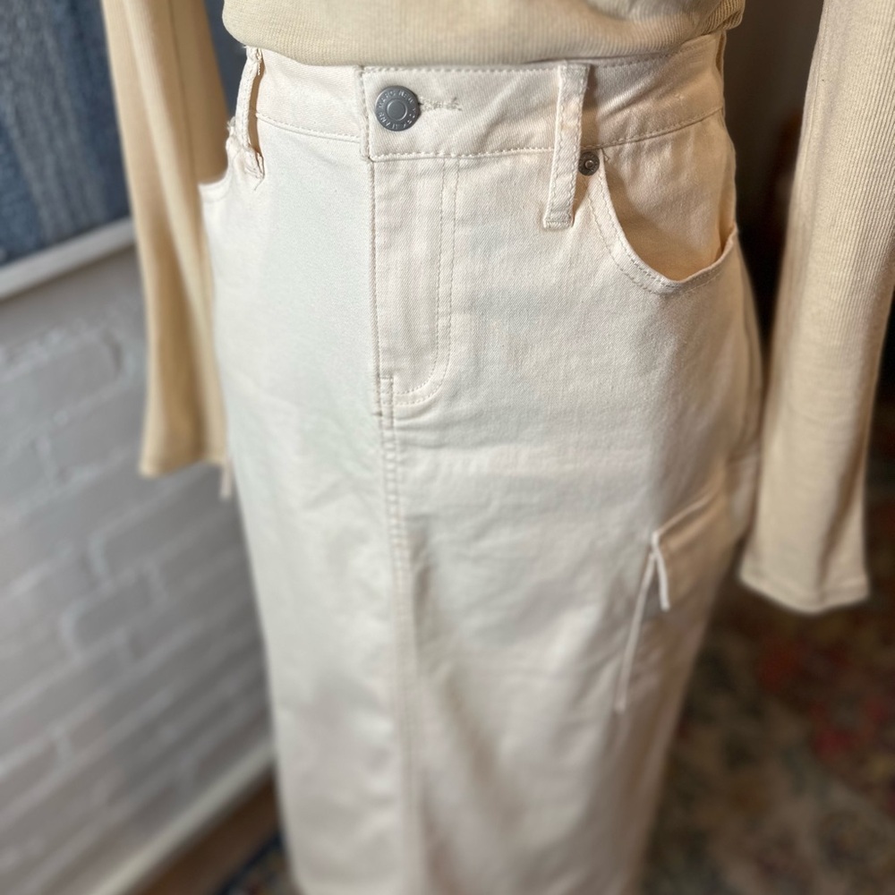 Marc New York Tan Denim Maxi Skirt - Picture 3 of 14